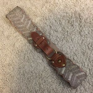 Leather sequin Anthropologie waist belt